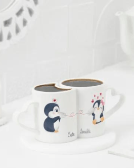 Penguin Love Personalized Couples Mug
