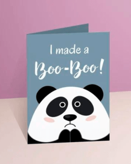Panda Booboo Personalized A5 Sorry Card