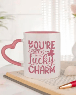 You’re My Lucky Charm Personalized Mug With Heart Handle