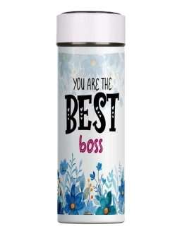 Misbh Boss Printed Temperature Smart Vacuum Insulated Thermos Hot & Cold Water Bottle