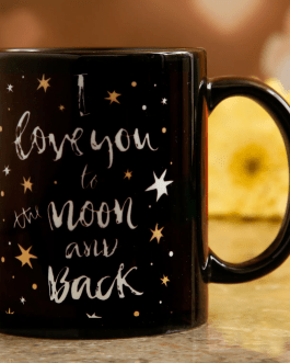 Love You To Moon Back Printed Mug
