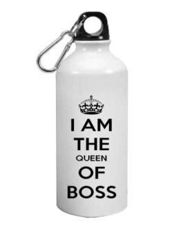 Misbh I Am The Queen Of The Boss Printed Aluminium Sipper Bottle 600 ml Water Bottle