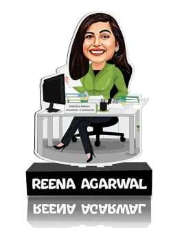 Misbh Personalized Gift for Working Women – Toony Caricature Standee With Customized caption for Female Employees & Boss