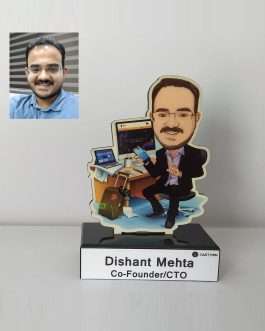 Personalized Gift for Men – Toony Caricature Standee Funny & Quirky Corporate Gifts (Boss Caricature Male – IT)