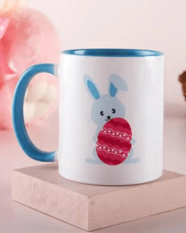 Personalized Easter Bunny Blue Coffee Mug