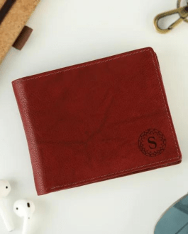 Personalized Maroon Leather Wallet for Men