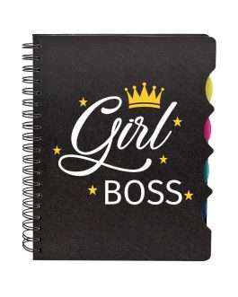 Misbh Printed Wirebound Notebook Motivational Quote Girl Boss