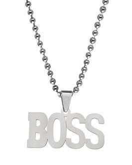 Misbh Boss Locket Bikers Jewellery Ball Chain Silver Stainless Steel Pendant Necklace For Men And Women