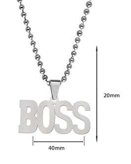 Misbh Boss Locket Bikers Jewellery Ball Chain Silver Stainless Steel Pendant Necklace For Men And Women