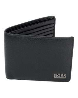 Hugo Boss Mens Monist Black Leather Boxed Wallet