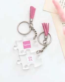 Together We Fit Puzzle Keychain