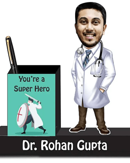 Personalised Doctor Caricature Pen Stand For Him