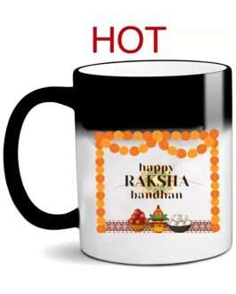 PRINT YOUR DREAM “happy Raksha bandhan” Printed Gift for Sister, Brother, Cousin Magic Ceramic Coffee Mug