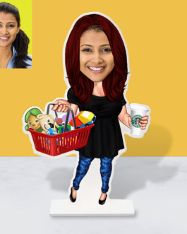 Personlised Grocery Girl Caricature