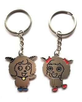 Wild Girl and Boy Double Key Chain | Cute Couple Key Ring